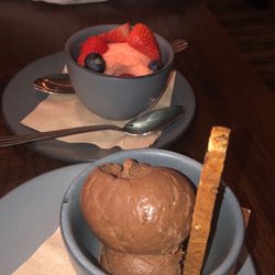 Rohr's - Blood orange sorbet and chocolate gelato
