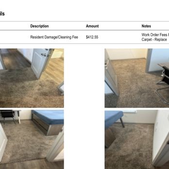 Nine20 Tempe - $413 Carpet REPLACEMENT fee for "dirty" carpet - Apartments Near Me - Tempe, Arizona