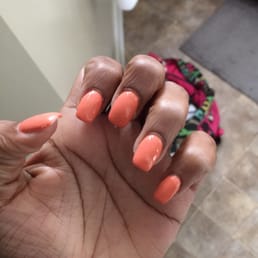My acrylic overlay. Horrible to me. Uneven and this is not the shape I asked for. My acrylic overlay. Horrible to me. Uneven and this is not the shape I asked for.