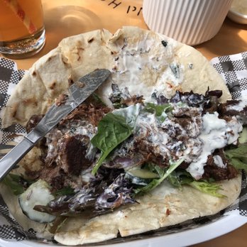 Lorne Beach Pavilion - Lamb souvlaki in a crispy older pita - Australian Near Me - Lorne, VIC Lorne Beach Pavilion - Lamb souvlaki in a crispy older pita - Australian Near Me - Lorne, VIC