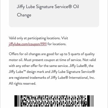 Jiffy Lube - This is the coupon I tried to use that they said was for conventional oil only. I will attach the conventional oil coupon as well - Oil Change Stations Near Me - Grants Pass, Oregon Jiffy Lube - This is the coupon I tried to use that they said was for conventional oil only. I will attach the conventional oil coupon as well - Oil Change Stations Near Me - Grants Pass, Oregon