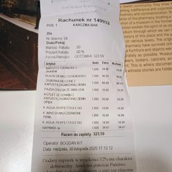 Staropolska Karczma - The bill for this spread.
