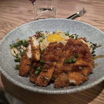Joey La Jolla - Truffle Udon Carbonara w/ Chicken Katsu - Steakhouses Near Me - San Diego, California Joey La Jolla - Truffle Udon Carbonara w/ Chicken Katsu - Steakhouses Near Me - San Diego, California