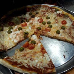 Feta, green olives, cherry tomatoes - huge slices. Feta, green olives, cherry tomatoes - huge slices.