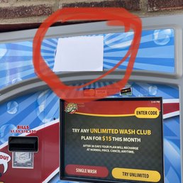 Busted, taped-over sensors, every lane. Trapped for 15 mins while the one employee gave the minimum effort to try to resolve. Busted, taped-over sensors, every lane. Trapped for 15 mins while the one employee gave the minimum effort to try to resolve.