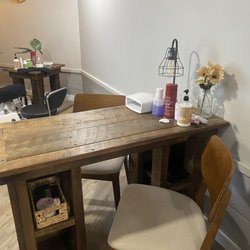 Rosie Rootz - Manicure station where we offer gel or regular manicures.
