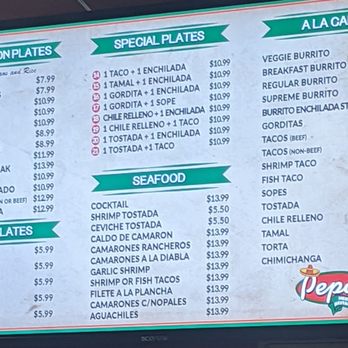 Pepa's Mexican Restaurant - Menu as of Dec 18, 2020 - Mexican Near Me - Fresno, California Pepa's Mexican Restaurant - Menu as of Dec 18, 2020 - Mexican Near Me - Fresno, California