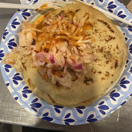 Pupusas with curtido and salsa