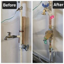 Quality Plumbing and Drain Service - Installed new 3/4 PRV, 3/4 shut off valve and hose bibb around San Francisco area