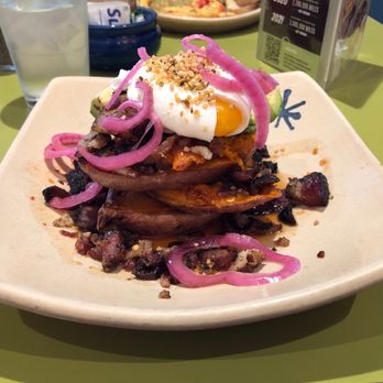 Snooze, an A.M. Eatery - Sweet potato and bacon scramble - Breakfast & Brunch Near Me - Centennial, Colorado