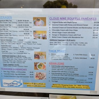 Cloud Nine Cafe Hawaii - Menu 01.11.20 - Desserts Near Me - Honolulu, Hawaii