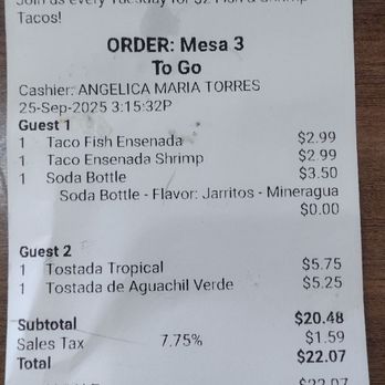 La Baja Cevicheria - my reciept - Seafood Near Me - Orange, California La Baja Cevicheria - my reciept - Seafood Near Me - Orange, California