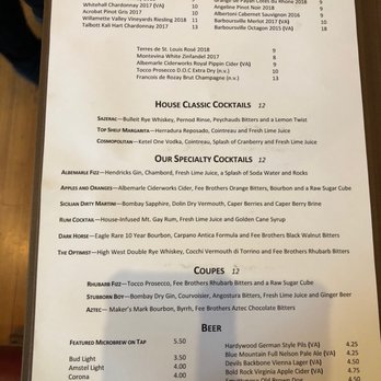 Hamiltons' At First and Main - Drink menu - New American Near Me - Charlottesville, Virginia Hamiltons' At First and Main - Drink menu - New American Near Me - Charlottesville, Virginia