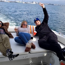 Island Boat SD - Lounging on the bunny pad!