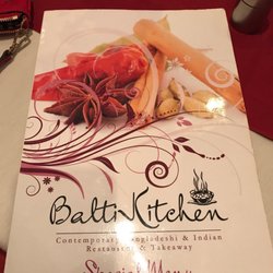 Balti Kitchen - This is their special menu. So take into account that they have one more for food and the drinks menu. Large section on food offerings.
