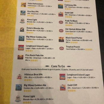 Kona Brewing - Beer menu - Pubs Near Me - Honolulu, Hawaii Kona Brewing - Beer menu - Pubs Near Me - Honolulu, Hawaii