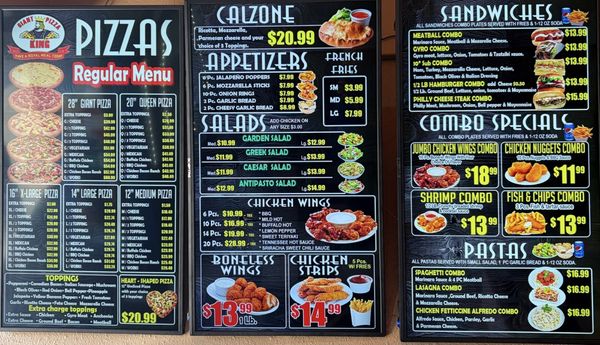 Menu photo 1 Giant Pizza King Chula Vista, CA Menu photo 1 Giant Pizza King Chula Vista, CA