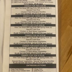 Panda Davidson Restaurant - Menu
