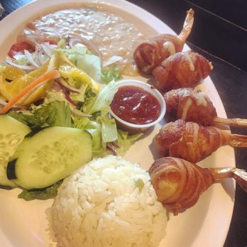 Mariscos Costa Azul - Bacon cream cheese shrimp ! Love the rice nice and buttery - Mexican Near Me - Fresno, California