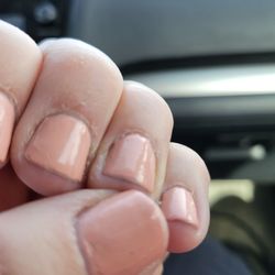 Nail Trix - Lousy painting not evenly done, lack of trimming of cuticle. Basic Manicure