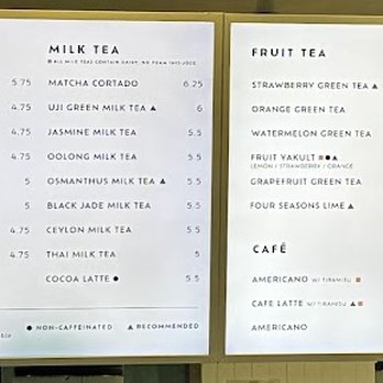 OMOMO Tea Shoppe - menu - Coffee & Tea Near Me - Irvine, California