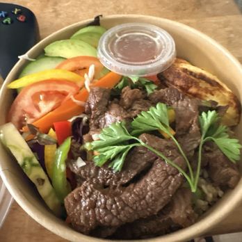 My Healthy Kitchen - Poké bowl with beef, brown rice and plantains - Food Trucks Near Me - Orlando, Florida My Healthy Kitchen - Poké bowl with beef, brown rice and plantains - Food Trucks Near Me - Orlando, Florida