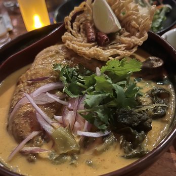 OBAO - Khao Soi chicken leg Confit - Asian Fusion Near Me - New York, New York OBAO - Khao Soi chicken leg Confit - Asian Fusion Near Me - New York, New York