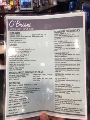 Menu photo 6 O'Brien's Restaurant and Bar Chicago, IL Menu photo 6 O'Brien's Restaurant and Bar Chicago, IL