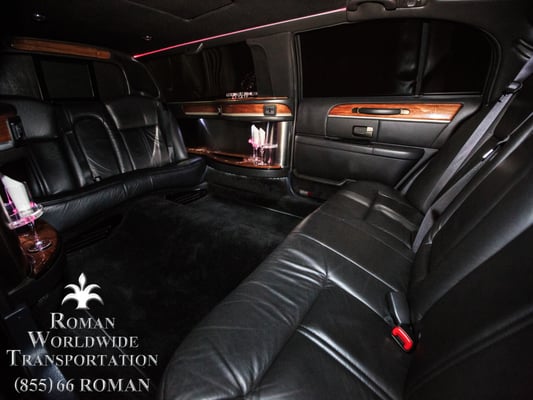 Photo of Roman Worldwide Transportation - Huntington Beach, CA, US. 6 Passenger Lincoln Stretch Limousine, intimate face to face seating, fully loaded comfort.
