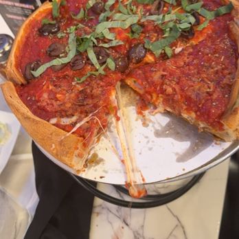 Patxi’s Pizza - Deep dish pepperoni and olive pizza. - Pizza Near Me - Porter Ranch, California Patxi’s Pizza - Deep dish pepperoni and olive pizza. - Pizza Near Me - Porter Ranch, California