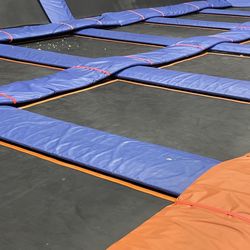 Sky Zone Trampoline Park - The aftermath of kids picking apart cubes