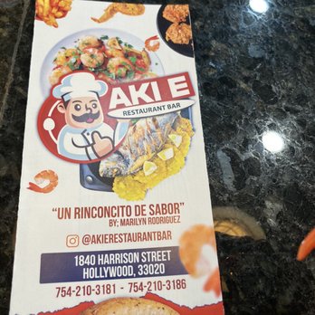 Aki E Restaurant Bar - Menu - Dominican Near Me - Hollywood, Florida