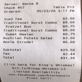 King's BierHaus - My bill - German Near Me - Dickinson, Texas King's BierHaus - My bill - German Near Me - Dickinson, Texas