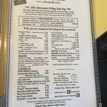 Solly's Grille - Menu page 2 - Burgers Near Me - Glendale, Wisconsin