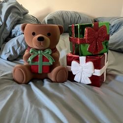 Bath & Body Works - The most adorbs candle holders they have had, and especially the bear. Please ignore the bed it hasn't been made yet.