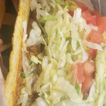 Del Taco - Inside the Beyond Meat Avocado Taco.  Sorry it's not the best shot. - Mexican Near Me - New Baltimore, Michigan