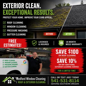 Medford Window Cleaning - $100 off - Window Washing Near Me - Medford, Oregon Medford Window Cleaning - $100 off - Window Washing Near Me - Medford, Oregon