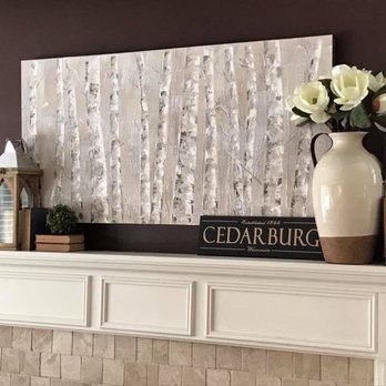 Dezigndirection - Playing off the horizontal lines in this mantle display - Interior Design Near Me - Cedarburg, Wisconsin Dezigndirection - Playing off the horizontal lines in this mantle display - Interior Design Near Me - Cedarburg, Wisconsin