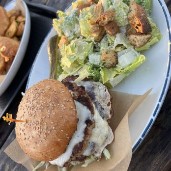 Fish - THE FISH SMASH BURGER ($28) + CESAR SALAD ($2) - Seafood Near Me - Sausalito, California Fish - THE FISH SMASH BURGER ($28) + CESAR SALAD ($2) - Seafood Near Me - Sausalito, California