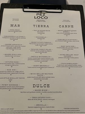 Menu photo 1 Pez Loco Restaurant & Tequila Bar Miami, FL