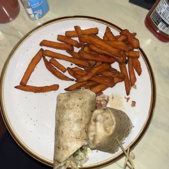 AJs Bar and Grill - Grilled chicken wrap and sweet potatoes - Bars Near Me - Cape Charles, Virginia