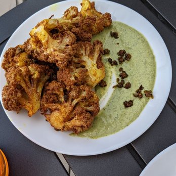 Bramble House - Crispy cauliflower with mint chutney - New American Near Me - Vashon, Washington