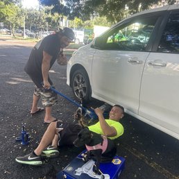 Anykine crew working on my sienna control arms.
