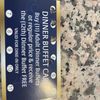 Taaj Palace - Dinner Buffet Punch Card - Indian Near Me - Albuquerque, New Mexico