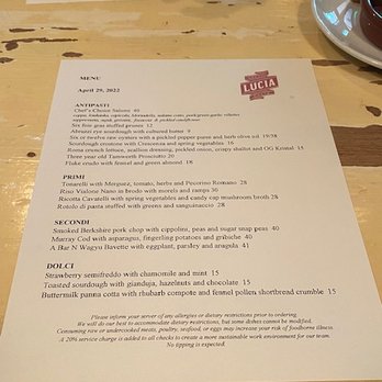 Lucia - Our menu - Italian Near Me - Dallas, Texas Lucia - Our menu - Italian Near Me - Dallas, Texas