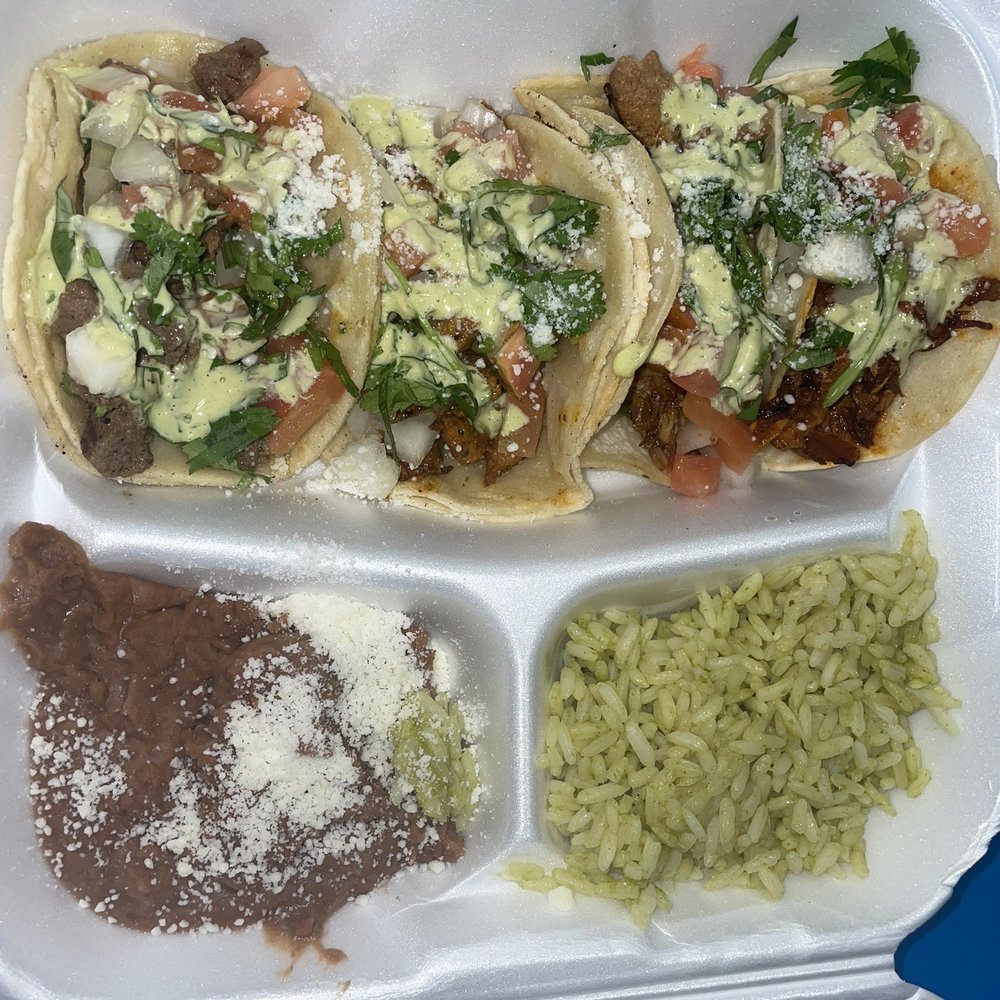 Nonno’s Taco Shop - Number 5 taco plate with 1 plain carnitas, 1 carne asada, 1 Al pastor, and 1 red Chile carnitas - Mexican Near Me - Phoenix, Arizona Nonno’s Taco Shop - Number 5 taco plate with 1 plain carnitas, 1 carne asada, 1 Al pastor, and 1 red Chile carnitas - Mexican Near Me - Phoenix, Arizona