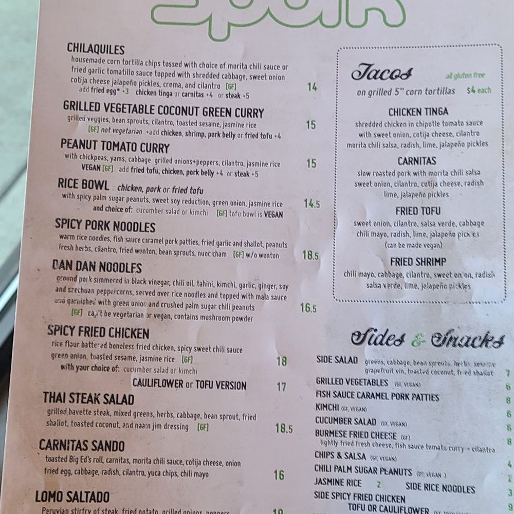 Spork - Menu 7/2023 - Mexican Near Me - Bend, Oregon Spork - Menu 7/2023 - Mexican Near Me - Bend, Oregon