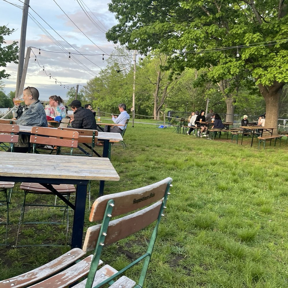 Night Shift Brewing Owl's Nest Allston - Some of the seating space. - Beer Gardens Near Me - Boston, Massachusetts Night Shift Brewing Owl's Nest Allston - Some of the seating space. - Beer Gardens Near Me - Boston, Massachusetts