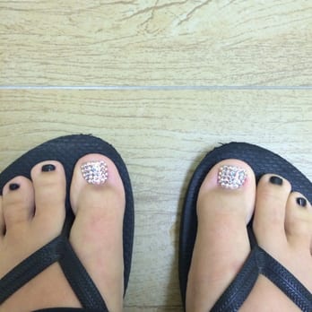 iSpa and Nails - Swarovski crystals & gel polish on the rest of my toes :) - Nail Salons Near Me - Mount Laurel, New Jersey
