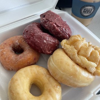 Midtown Donuts - Strawberry donut, red velvet, glazed and cruller - Donuts Near Me - Memphis, Tennessee